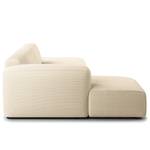 Divano angolare con chaise longue HUDSON Velluto a coste Snor: beige - Longchair preimpostata a sinistra