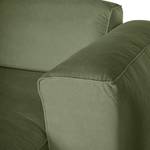 Hoekbank HUDSON met chaise longue Corduroy Snor: Groen - Longchair vooraanzicht rechts