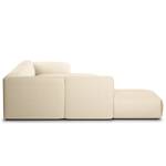 Wohnlandschaft HUDSON Cordstoff Snor: Beige - Longchair davorstehend rechts / Ottomane links