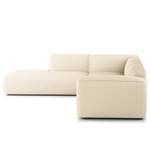 Ecksofa HUDSON 3-Sitzer mit Recamiere Cordstoff Snor: Beige - Longchair davorstehend links