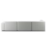 Ecksofa HUDSON 3-Sitzer mit Recamiere Cordstoff Snor: Grau - Longchair davorstehend links