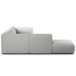 Ecksofa HUDSON 3-Sitzer mit Recamiere Cordstoff Snor: Grau - Longchair davorstehend links