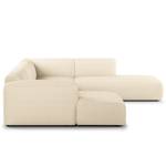 Wohnlandschaft HUDSON Cordstoff Snor: Beige - Longchair davorstehend links / Ottomane rechts