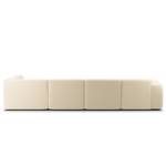 Wohnlandschaft HUDSON Cordstoff Snor: Beige - Longchair davorstehend links / Ottomane rechts