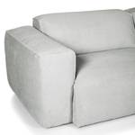 Ecksofa HUDSON 3-Sitzer mit Recamiere Cordstoff Snor: Grau - Longchair davorstehend rechts