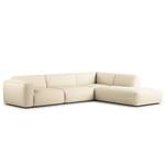 Ecksofa HUDSON 3-Sitzer mit Recamiere Cordstoff Snor: Beige - Longchair davorstehend rechts