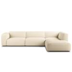 Ecksofa HUDSON 3-Sitzer mit Recamiere Cordstoff Snor: Beige - Longchair davorstehend rechts