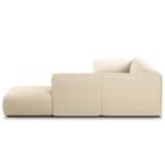 Ecksofa HUDSON 3-Sitzer mit Recamiere Cordstoff Snor: Beige - Longchair davorstehend rechts