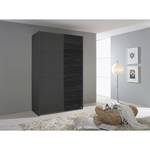 Schwebetürenschrank QUADRA Eiche Schwarz Dekor / Graumetallic - Breite: 136 cm