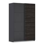 Schwebetürenschrank QUADRA Eiche Schwarz Dekor / Graumetallic - Breite: 136 cm