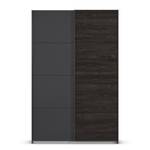 Schwebetürenschrank QUADRA Eiche Schwarz Dekor / Graumetallic - Breite: 136 cm