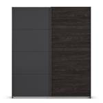 Armoire à portes coulissantes Quadra IV Imitation chêne noir / Gris métallique - Largeur : 181 cm