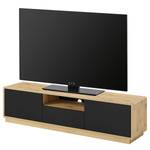 Tv-meubel Kaditz mat zwart/eikenhouten look - Breedte: 180 cm