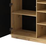 Highboard Kaditz Matt Schwarz / Eiche Dekor