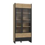 Credenza con vetrina Shackleton Effetto rovere / Nero