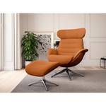 Relaxfauteuil LESO Geweven stof Saia: Roest - Chroomkleurig glanzend - Zonder hocker