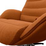 Relaxfauteuil LESO Geweven stof Saia: Roest - Chroomkleurig glanzend - Zonder hocker