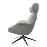 Relaxfauteuil LESO Geweven stof Saia: Lichtgrijs - Chroomkleurig glanzend - Zonder hocker