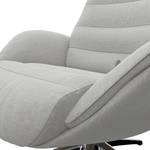 Relaxfauteuil LESO Geweven stof Saia: Lichtgrijs - Chroomkleurig glanzend - Zonder hocker