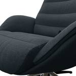 Relaxfauteuil LESO Geweven stof Saia: Grijs - Chroomkleurig glanzend - Zonder hocker