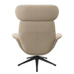 Relaxfauteuil LESO Geweven stof Saia: Beige - Zwart - Zonder hocker