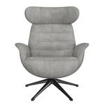 Relaxfauteuil LESO Bouclé Stof Bony: Grijs - Zwart - Zonder hocker