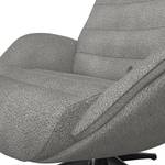 Relaxfauteuil LESO Bouclé Stof Bony: Grijs - Zwart - Zonder hocker