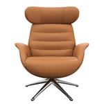 Fauteuil de relaxation Leso Cuir Danbi: Cognac - Chrome brillant - Sans repose-pieds