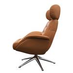 Fauteuil de relaxation Leso Cuir Danbi: Cognac - Chrome brillant - Sans repose-pieds