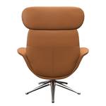 Fauteuil de relaxation Leso Cuir Danbi: Cognac - Chrome brillant - Sans repose-pieds