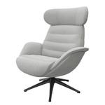 Relaxfauteuil LESO Geweven stof Saia: Lichtgrijs - Zwart - Zonder hocker