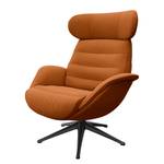 Relaxfauteuil LESO Geweven stof Saia: Roest - Zwart - Zonder hocker