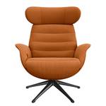 Relaxfauteuil LESO Geweven stof Saia: Roest - Zwart - Zonder hocker