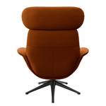 Relaxfauteuil LESO Geweven stof Saia: Roest - Zwart - Zonder hocker