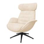 Fauteuil de relaxation Leso Bouclé Tissu Bony: Beige - Noir - Sans repose-pieds