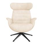 Relaxfauteuil LESO Bouclé Stof Bony: Beige - Zwart - Zonder hocker