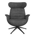 Relaxfauteuil LESO Bouclé Stof Bony: Antracietkleurig - Zwart - Zonder hocker