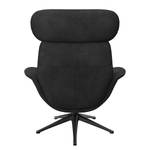 Relaxfauteuil LESO Bouclé Stof Bony: Antracietkleurig - Zwart - Zonder hocker