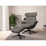 Relaxfauteuil LESO Leer Danbi: Bruin - Zwart - Zonder hocker