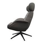 Relaxfauteuil LESO Leer Danbi: Bruin - Zwart - Zonder hocker