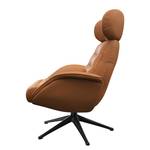 Relaxfauteuil LESO Leer Danbi: Cognac - Zwart - Zonder hocker