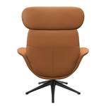 Relaxfauteuil LESO Leer Danbi: Cognac - Zwart - Zonder hocker