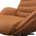 Relaxfauteuil LESO Leer Danbi: Cognac - Zwart - Zonder hocker