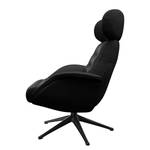 Relaxfauteuil LESO Leer Danbi: Zwart - Zwart - Zonder hocker