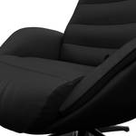 Relaxfauteuil LESO Leer Danbi: Zwart - Zwart - Zonder hocker