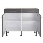 Lage kast OPTIkomfort III Antracietkleurig/Wildeikenhouten - Breedte: 100 cm