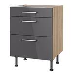 Armoire basse OPTIkomfort IV Anthracite / Chêne sauvage - Largeur : 60 cm