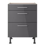 Armoire basse OPTIkomfort IV Anthracite / Chêne sauvage - Largeur : 60 cm