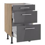 Armoire basse OPTIkomfort IV Anthracite / Chêne sauvage - Largeur : 50 cm