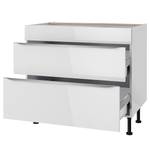 Meuble pour plan de cuisson OPTIkomfort Blanc brillant - Largeur : 90 cm